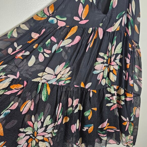 Frnch Paris Silk Blend Floral Halter Dress Sz Medium - Picture 10 of 14